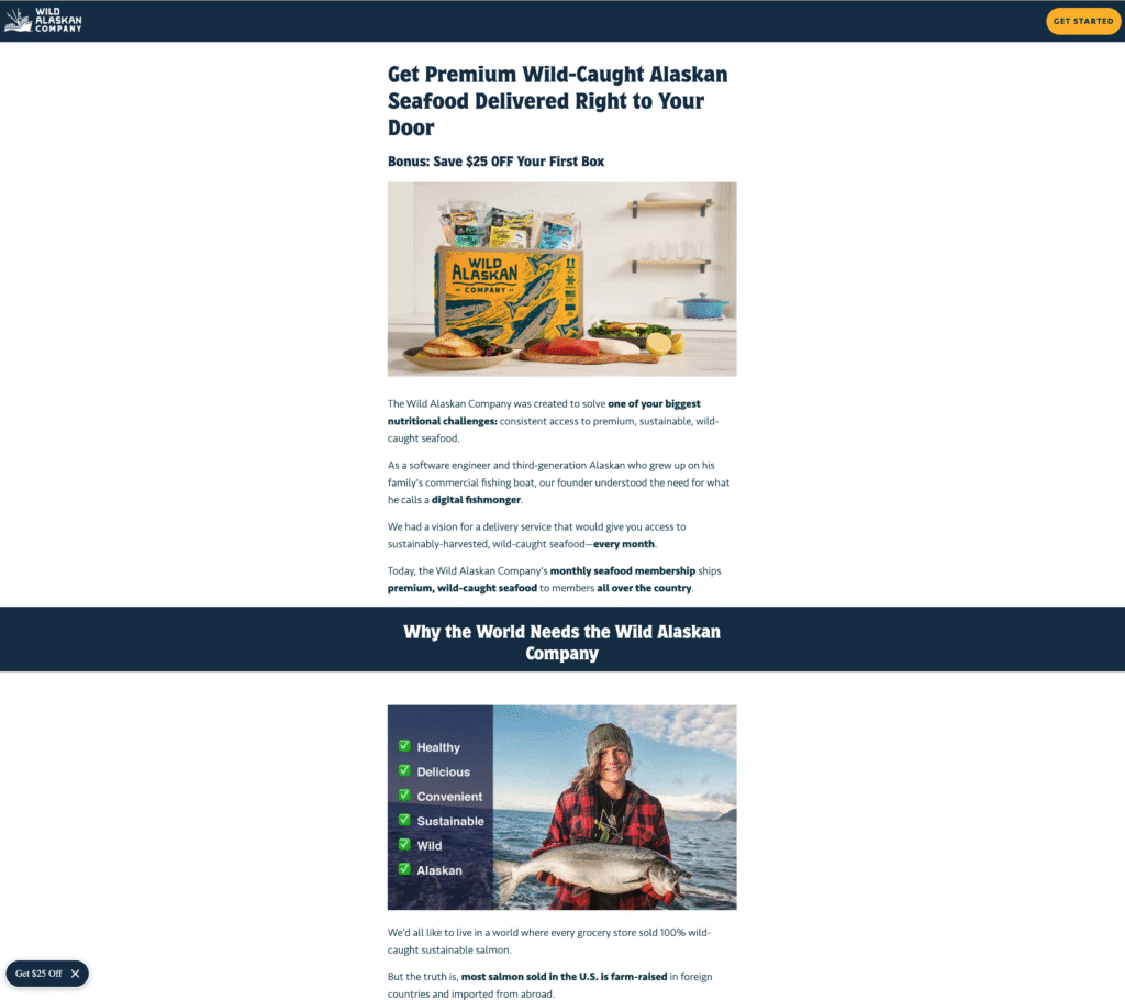 Example of article style high converting landing page.